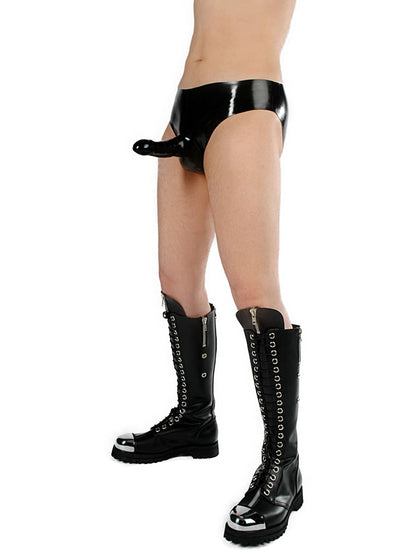 Gummi-Slip mit Kondom SCHWARZ