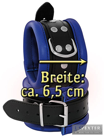 Leder-Fussfessel, Blau - 6,5cm