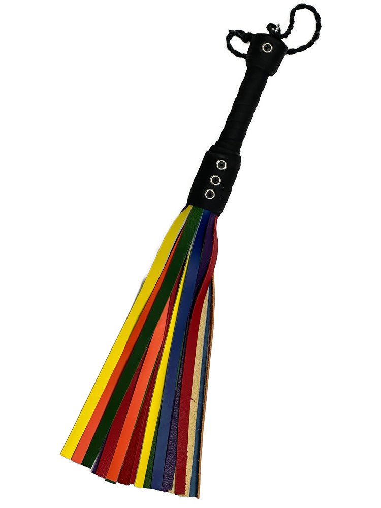 Flogger 24 Riemen 55cm Rind LGBTQ PRIDE-FARBEN