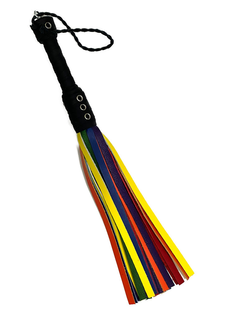 Flogger 24 Riemen 55cm Rind LGBTQ PRIDE-FARBEN