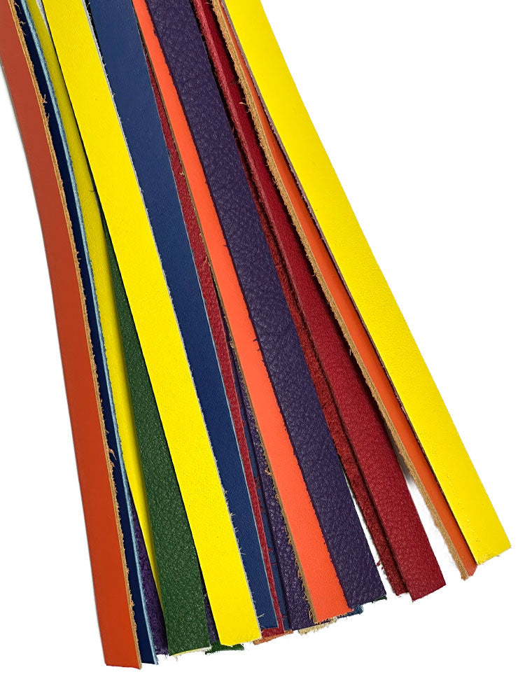Flogger 24 Riemen 55cm Rind LGBTQ PRIDE-FARBEN