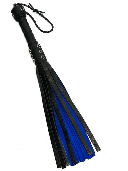 Flogger 24 Riemen 55cm Rind SCHWARZ-BLAU