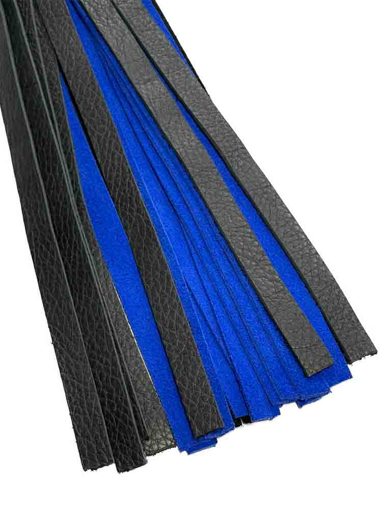 Flogger 24 Riemen 55cm Rind SCHWARZ-BLAU