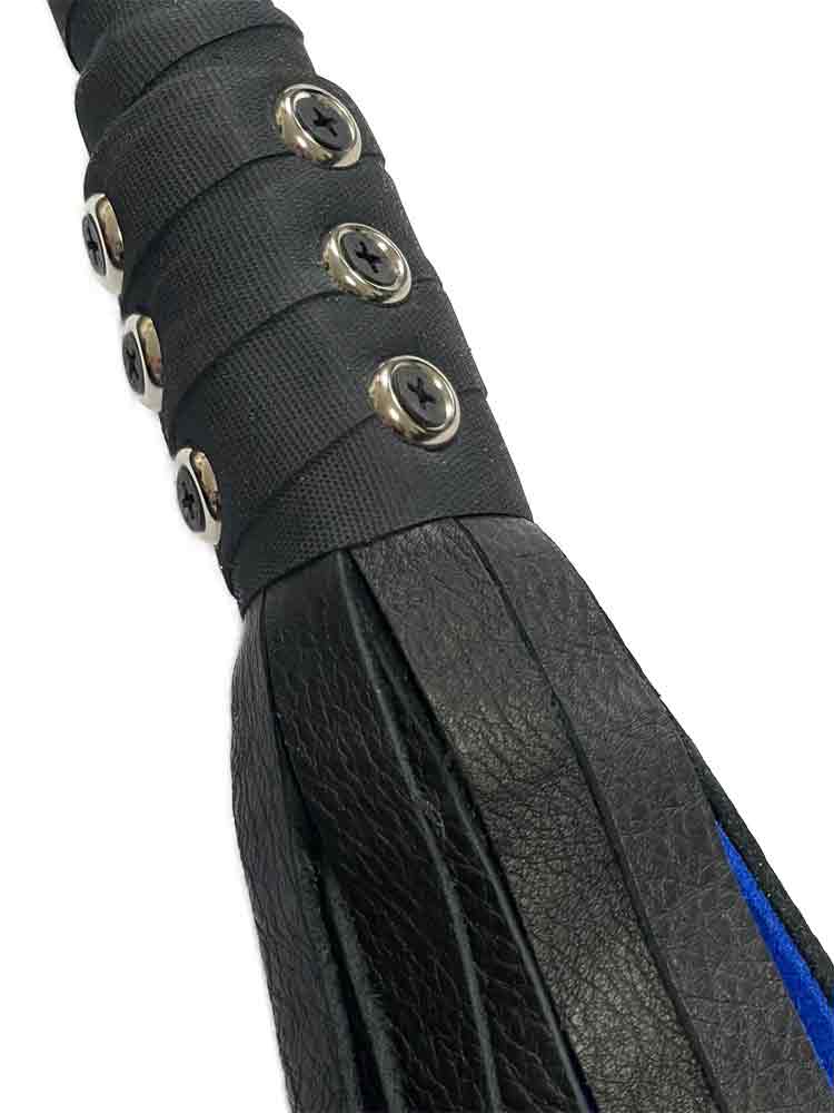 Flogger 24 Riemen 55cm Rind SCHWARZ-BLAU