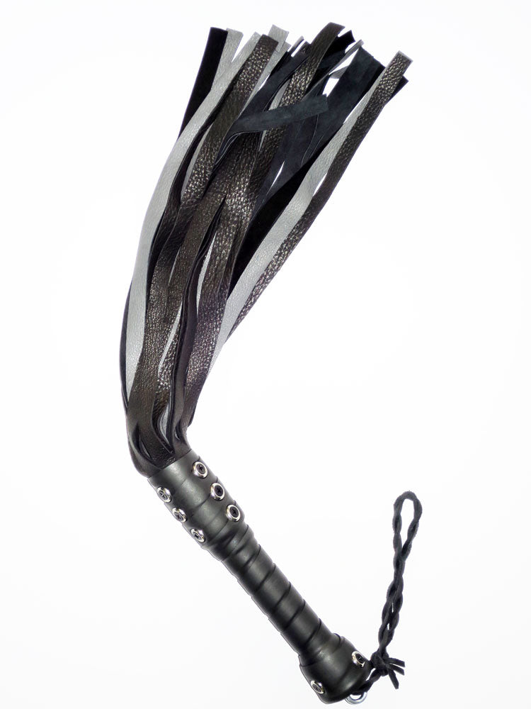 Flogger 24 Riemen 55cm Rind SCHWARZ-GRAU