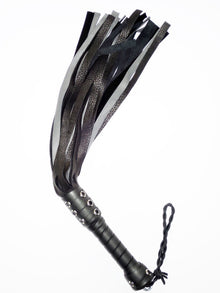 Flogger 24 Riemen 55cm Rind SCHWARZ-GRAU