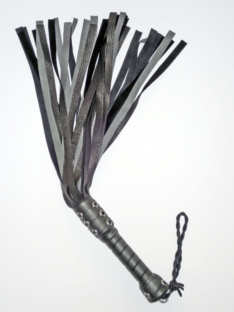 Flogger 24 Riemen 55cm Rind SCHWARZ-GRAU