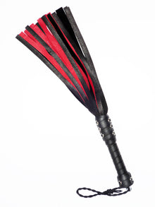 Flogger 24 Riemen 55cm Rind SCHWARZ-ROT