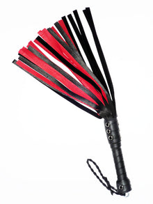 Flogger 24 Riemen 55cm Rind SCHWARZ-ROT