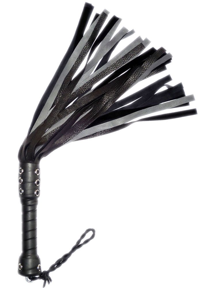 Flogger 30 Riemen 55cm Hirsch SCHWARZ-GRAU