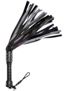Flogger 30 Riemen 55cm Hirsch SCHWARZ-GRAU
