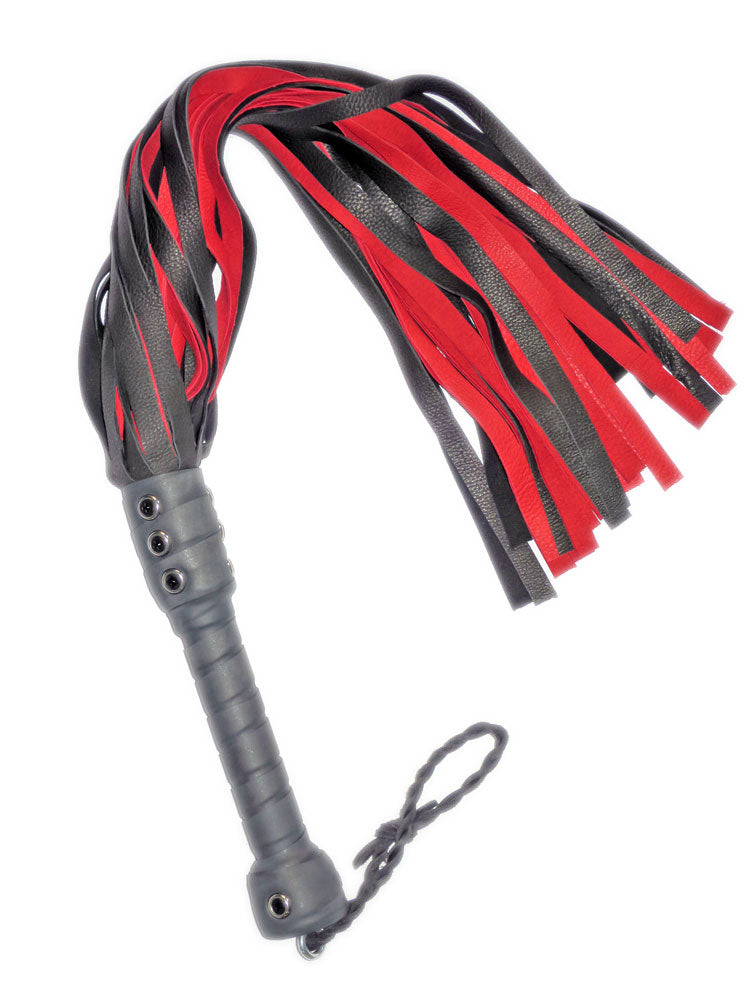 Flogger 30 Riemen 76cm Rind SCHWARZ-ROT