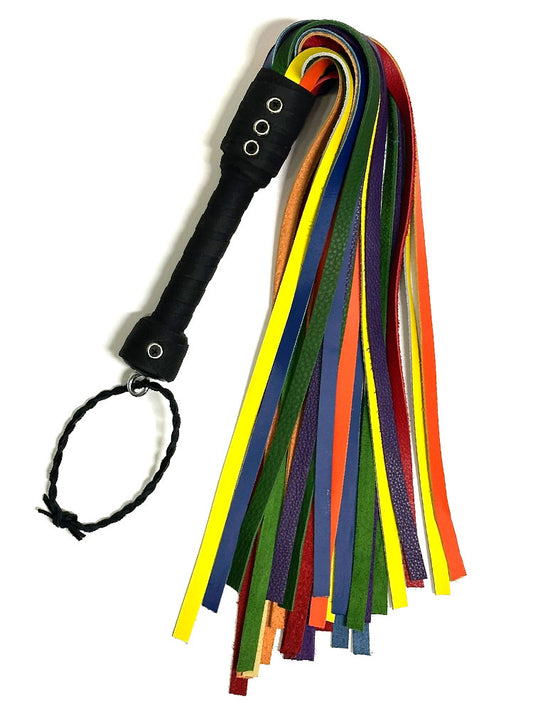 Flogger 30 Riemen 76cm Rind LGBTQ PRIDE-FARBEN