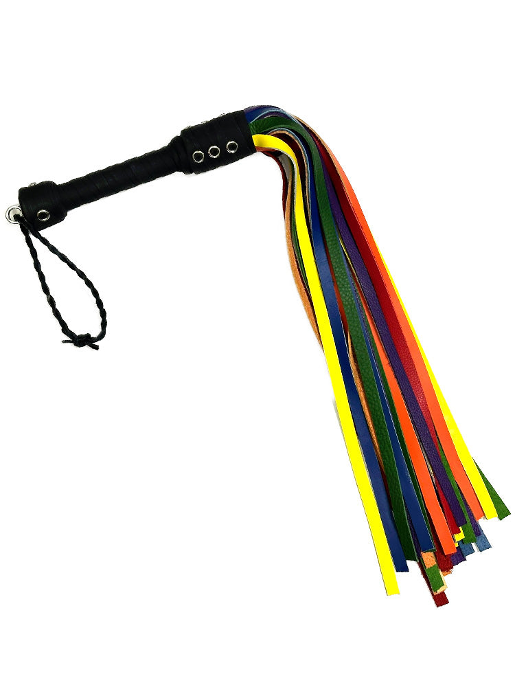 Flogger 30 Riemen 76cm Rind LGBTQ PRIDE-FARBEN