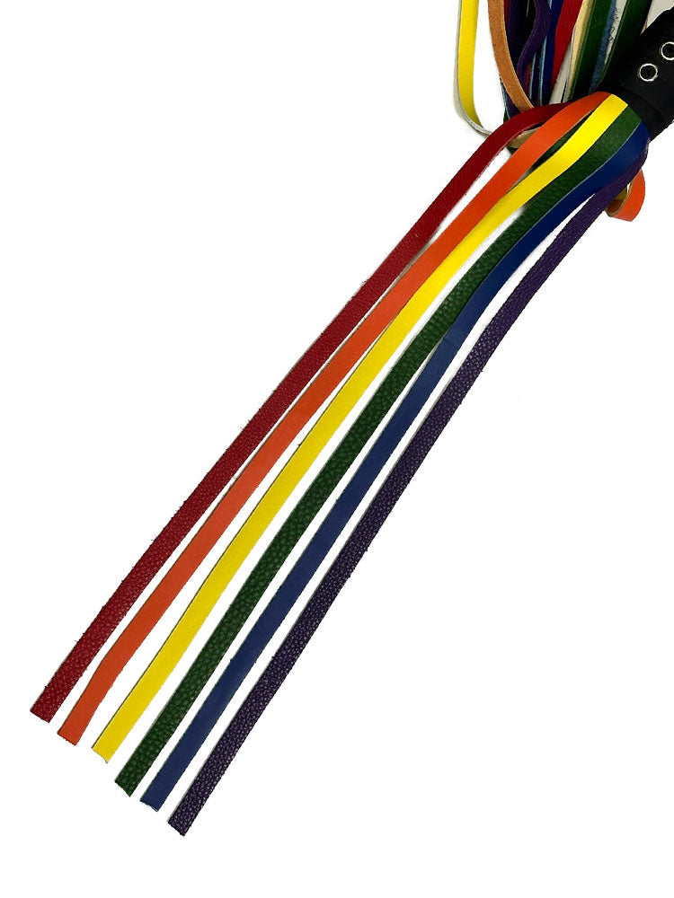Flogger 30 Riemen 76cm Rind LGBTQ PRIDE-FARBEN