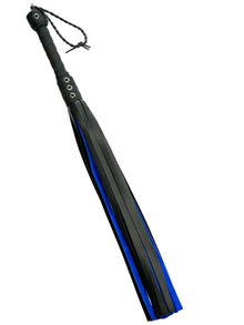 Flogger 30 Riemen 76cm Rind SCHWARZ-BLAU
