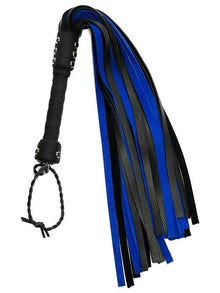 Flogger 30 Riemen 76cm Rind SCHWARZ-BLAU
