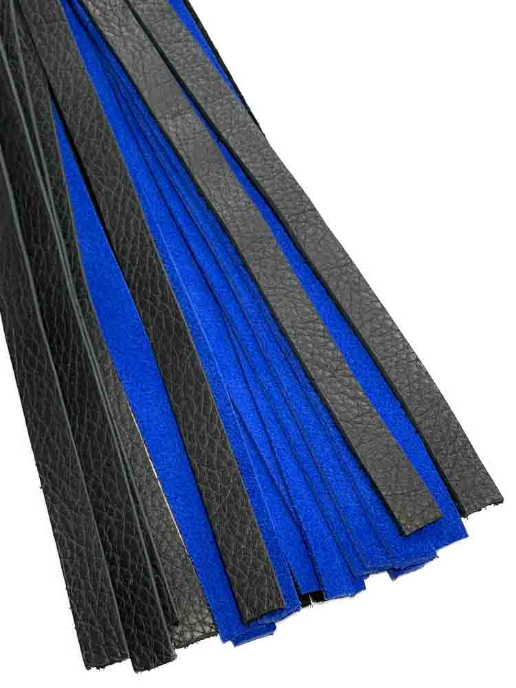 Flogger 30 Riemen 76cm Rind SCHWARZ-BLAU