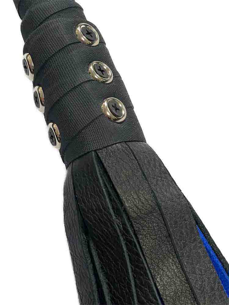Flogger 30 Riemen 76cm Rind SCHWARZ-BLAU