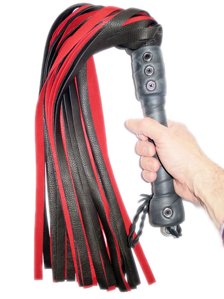 Flogger 40 Riemen 76cm Hirsch SCHWARZ-ROT