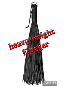Flogger aus Riemen SCHWER / HEAVY - schwarz