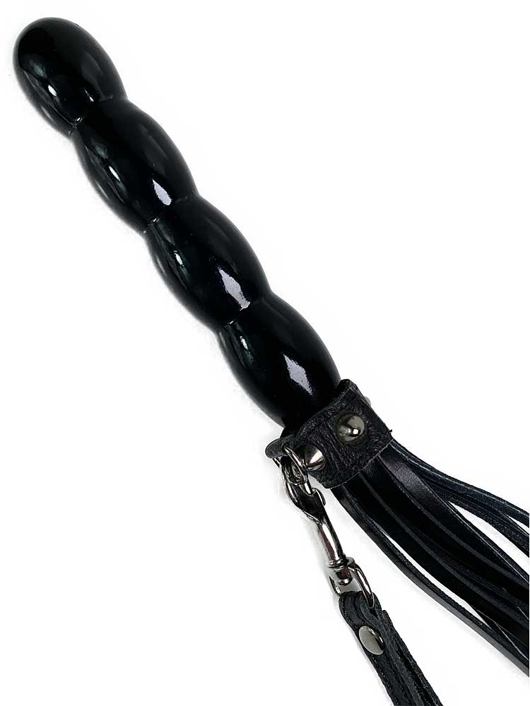 Flogger-Peitsche 45cm Holzkugelgriff