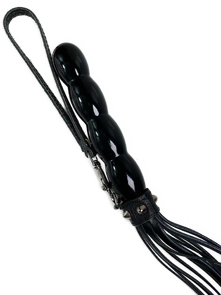 Flogger-Peitsche 45cm Holzkugelgriff