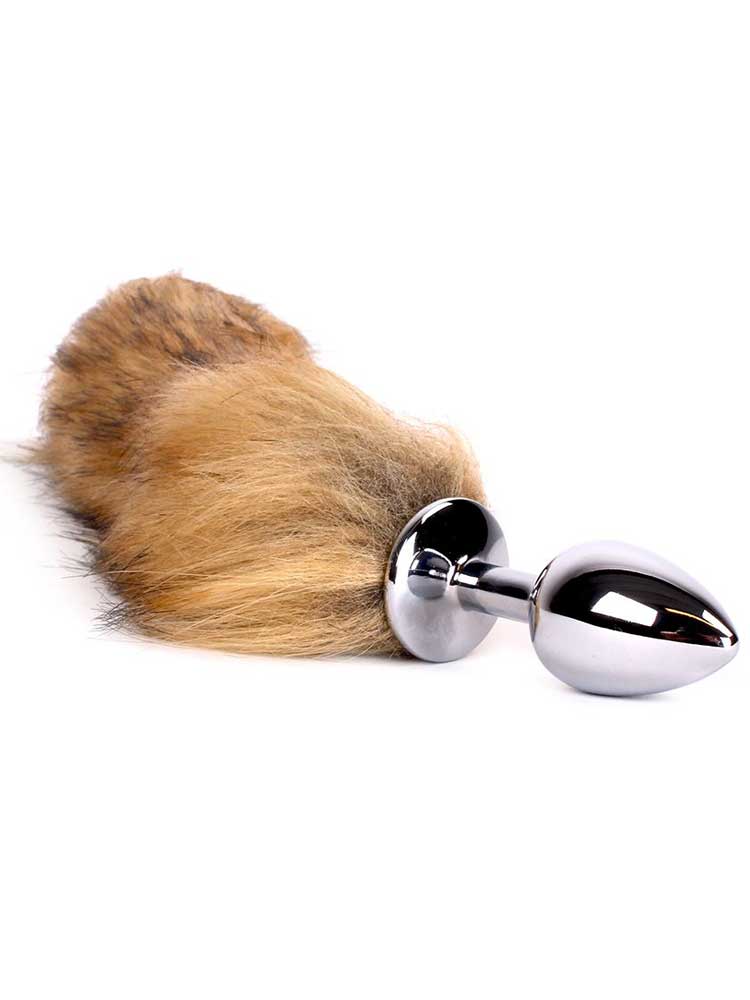 Buttplug FOX TAIL Plug braun-weiss