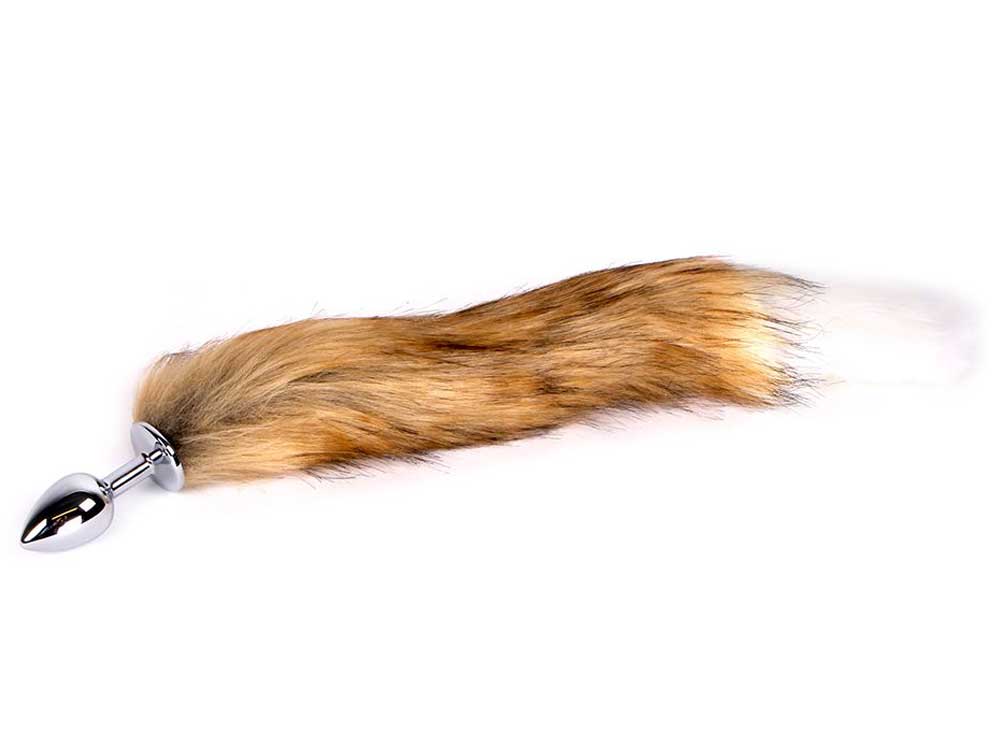 Buttplug FOX TAIL Plug braun-weiss