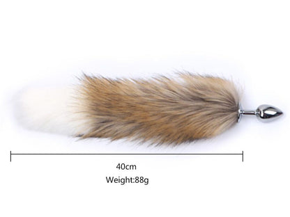 Buttplug FOX TAIL Plug braun-weiss
