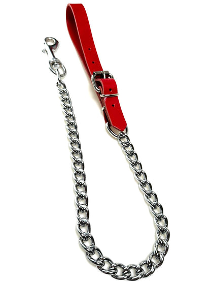 Führungskette mit roter Lacklederschlaufe
