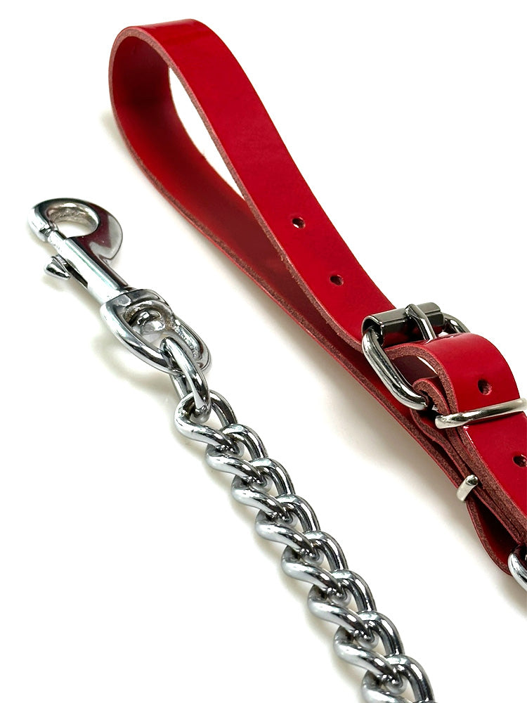 Führungskette mit roter Lacklederschlaufe