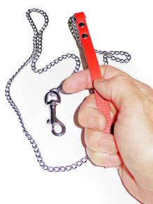 Führungskette schmal mit roter Handschlaufe