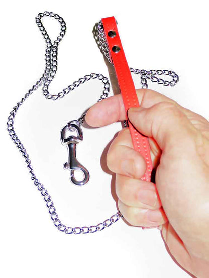 Führungskette schmal mit roter Handschlaufe
