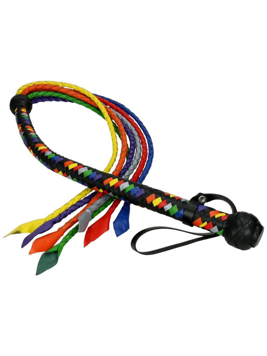 Gay Pride Lederpeitsche Flogger 95cm