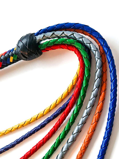 Gay Pride Lederpeitsche Flogger 95cm