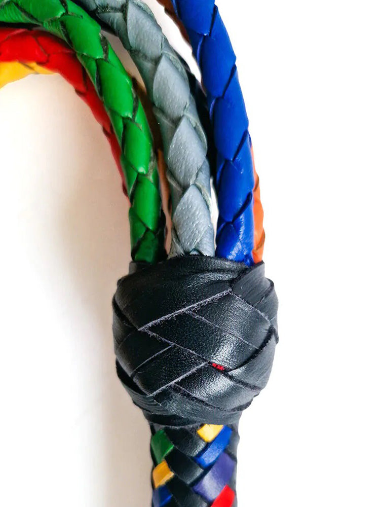 Gay Pride Lederpeitsche Flogger 95cm