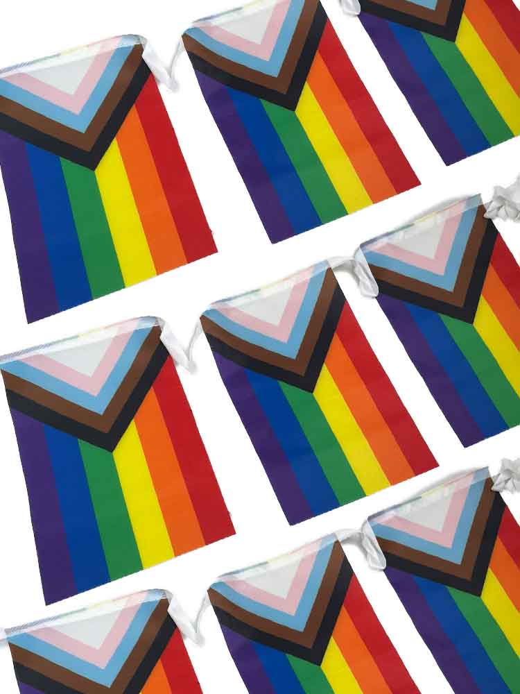 Progressive Regenbogen Flaggenkette 15x 14x21cm