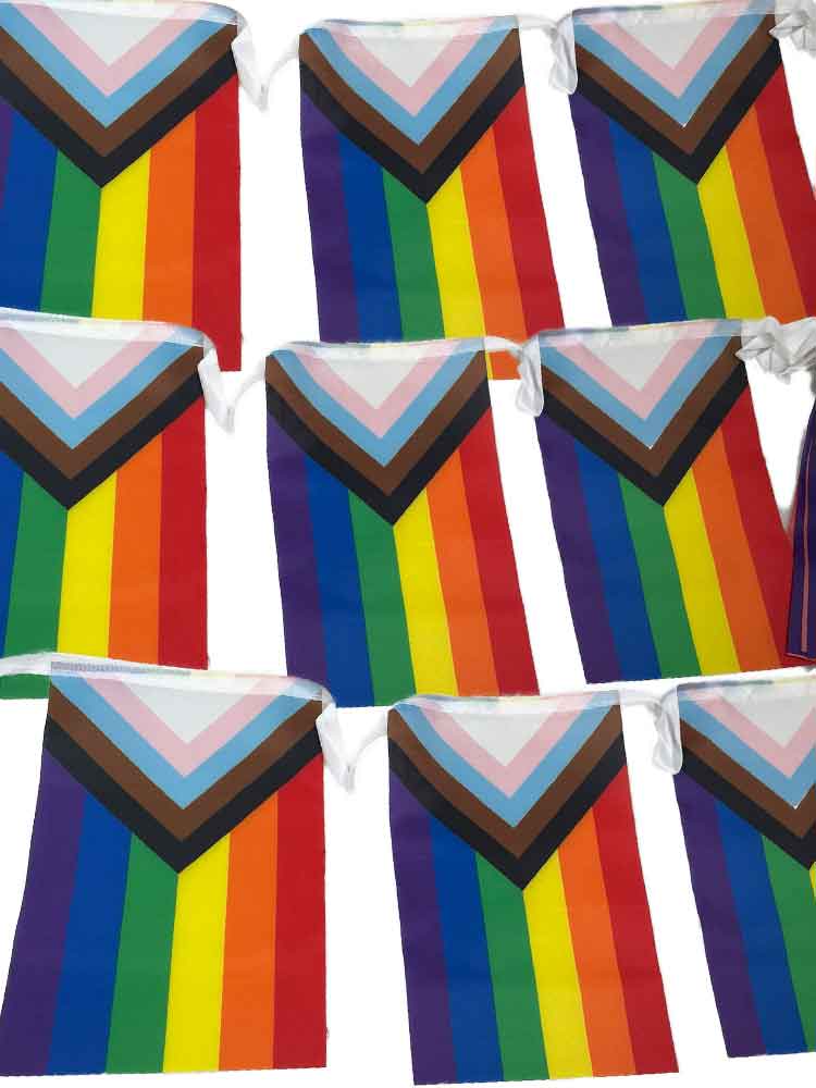 Progressive Regenbogen Flaggenkette 15x 14x21cm
