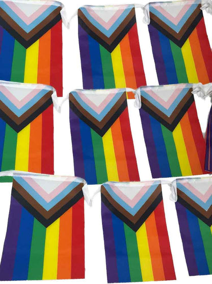 Progressive Regenbogen Flaggenkette 15x 14x21cm