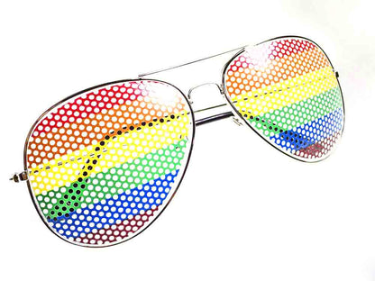 Gay Pride Regenbogen Brille Metallrahmen