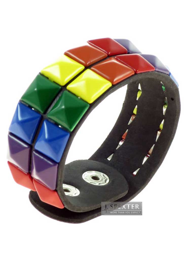 Gay Pride Regenbogen Armband mit Nieten