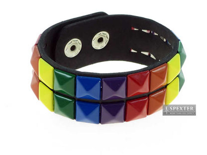 Gay Pride Regenbogen Armband mit Nieten