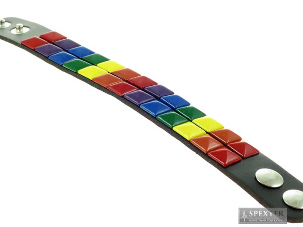 Gay Pride Regenbogen Armband mit Nieten