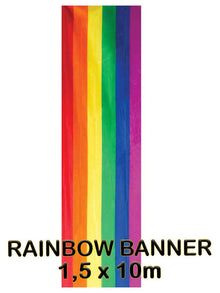 Gay Pride Regenbogen Flagge-Banner 1,5x10 Meter