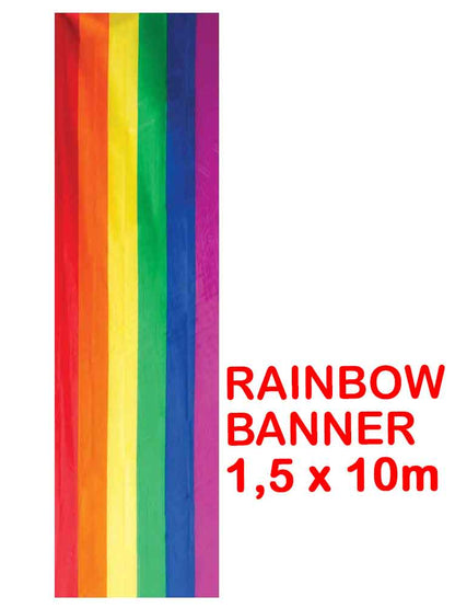 Gay Pride Regenbogen Flagge-Banner 1,5x10 Meter
