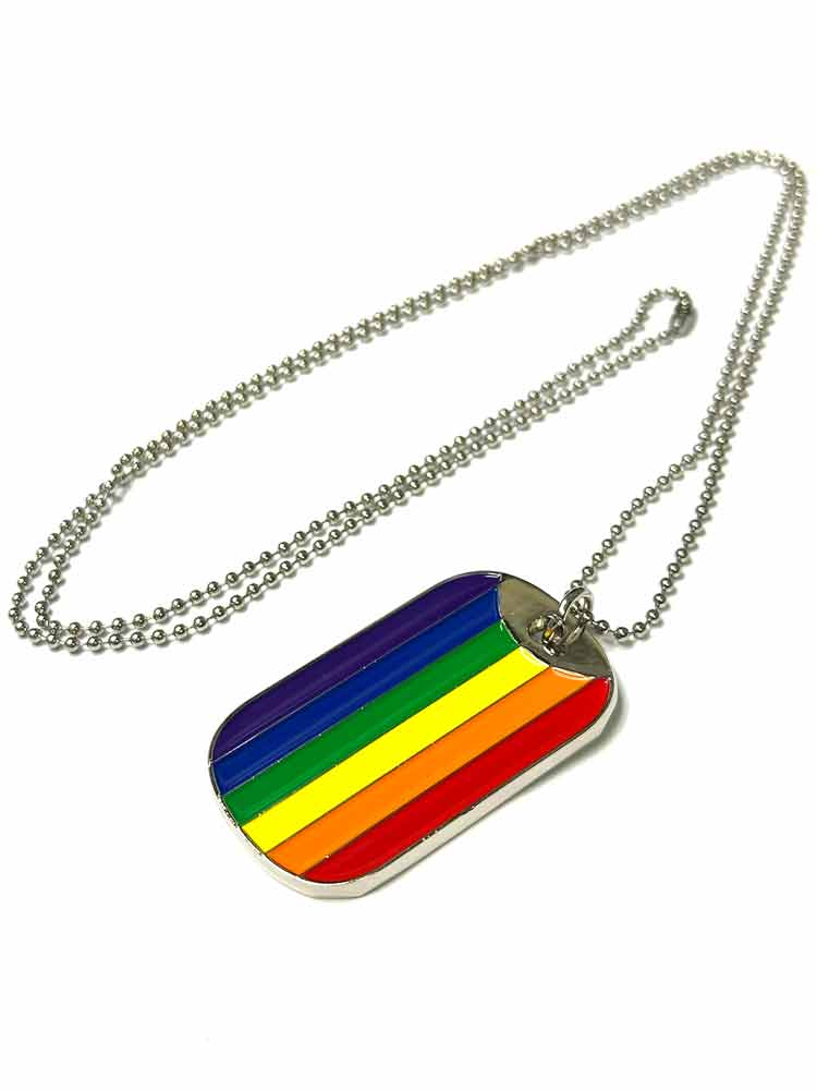 Gay Pride Regenbogen DOG TAG an Kette