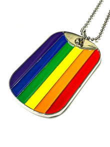 Gay Pride Regenbogen DOG TAG an Kette
