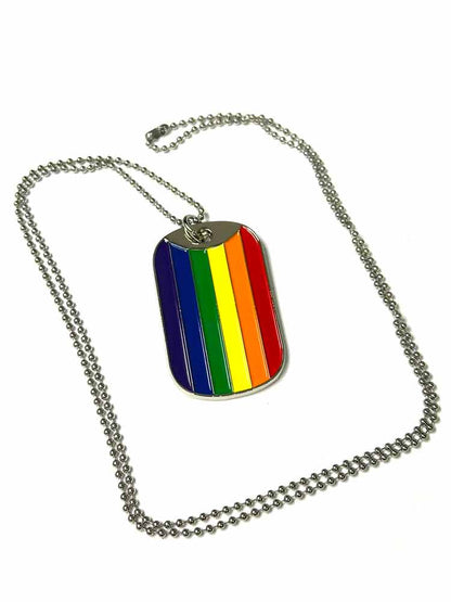 Gay Pride Regenbogen DOG TAG an Kette