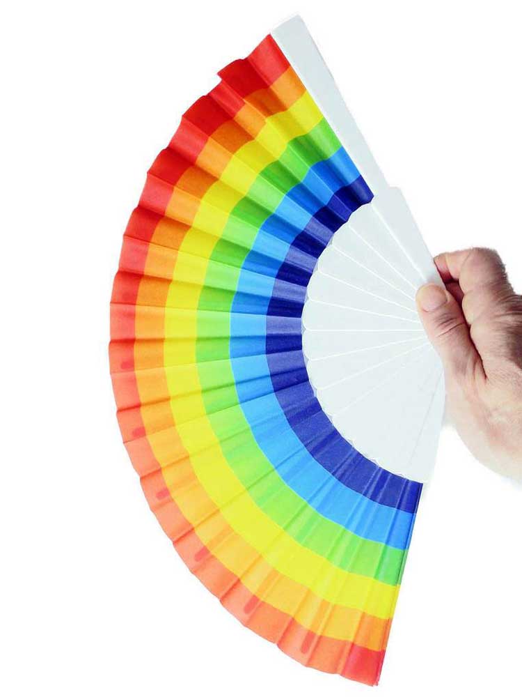 Gay Pride Regenbogen Fächer - klassisch 43x23cm